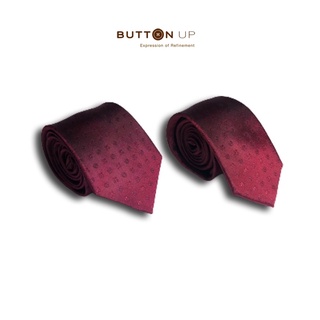 BUTTON UP เนคไทผ้าไหมอิตาลี (สีน้ำตาลแดง)