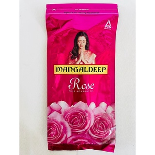 กำยาน/ธูปหอม กลิ่นดอกกุหลาบ/ Mangaldeep Rose Puja Agarbattis/ อินเดียแท้ พร้อมส่ง/ 1ถุงซิปล๊อค 114 ก้าน