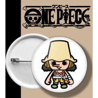 ONEPIECE BADGE เข็มกลัด วันพีช อูซุป พื้นขาว USOPP WHITE