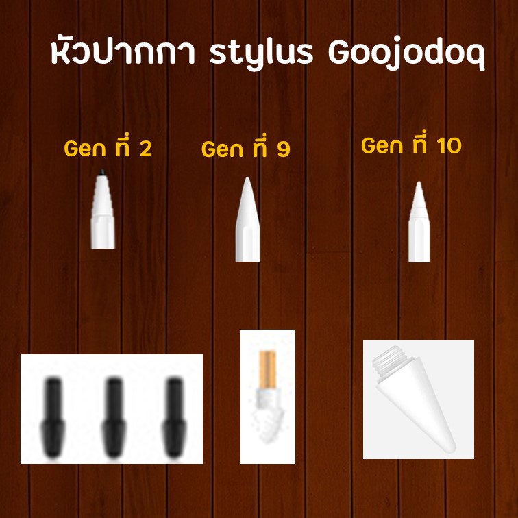 หัวเปลี่ยนปากกา Stylus Goojodoq Gen 2 Gen 9 Gen 10 ดำ ขาว