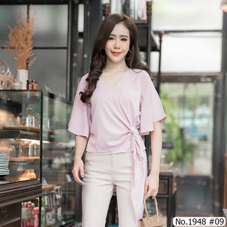 Maristar : No.1948 เสื้อแขนสั้นสีพื้น | Solid Short Sleeve Blouse