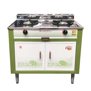 gas stove FREESTANDING GAS STOVE LUCKY FLAME LF-204 GREEN Kitchen appliances Kitchen equipment เตาแก๊ส เตาแก๊สตั้งพื้น 2