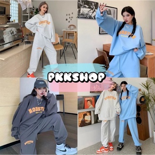 PKKSHOP🌸พร้อมส่ง​🌸ชุดเซ็ทเสื้อแขนยาว+กางเกงขายาวลายสกรีนตัวอักษร