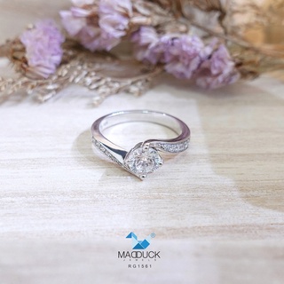 Madduckjewels แหวนเงินแท้ เพชร CZ ชุบโรเดียม RG1561