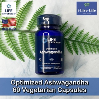 สารสกัดโสมอินเดีย Optimized Ashwagandha 60 Vegetarian Capsules - Life Extension