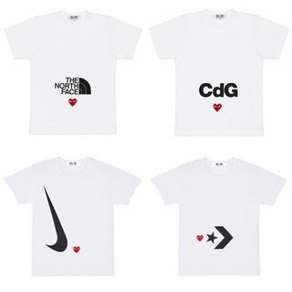 [พร้อมส่ง] เสื้อยืดแขนสั้นสีขาวลาย PLAY x NORTHFACE &amp; CDG LIMITED JAPAN