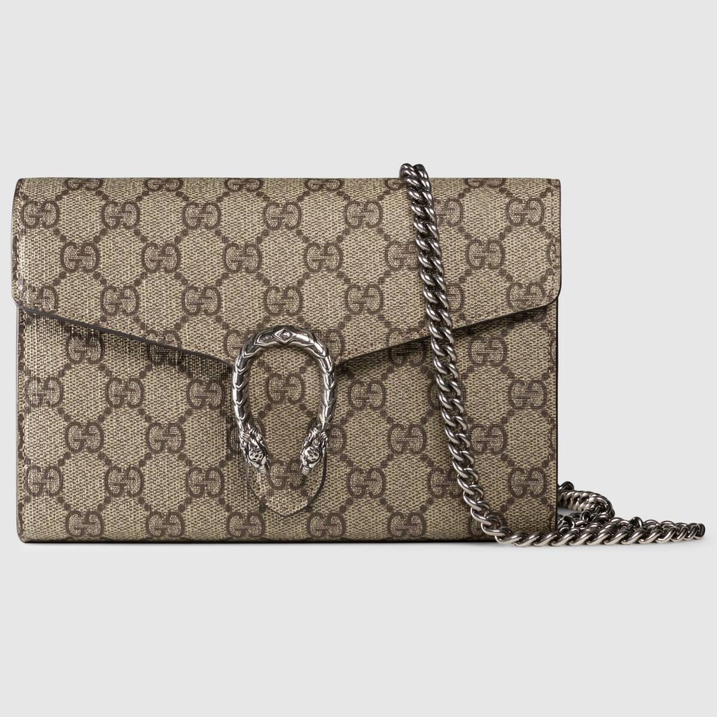 Gucci / New / Dionysus series GG Supreme canvas chain bag / ของแท้ 100% / 20CM (จัดส่งฟรี)
