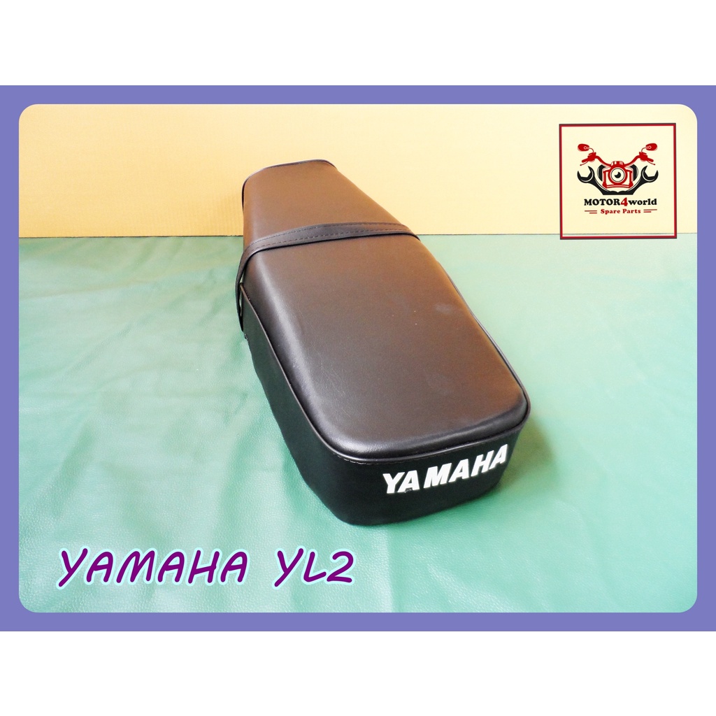 YAMAHA YL2 -- "BLACK" COMPLETE DOUBLE SEAT  // เบาะ สีดำ หนังพีวีซีผ้าเรียบ สกรีนอักษร