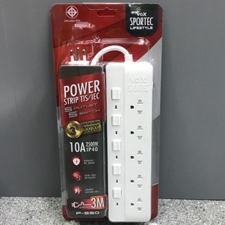 ปลั๊กไฟ Vox Sportec Lifestyle 4 Outlet 4 Switch สายยาว 3 M สีขาว