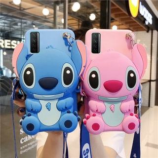 With lanyard VIVO Y66 Y67 Y12 Y17 Y3 Y15 Y11 2019 Y71 Y79 Y73 Y85 Y83 Y91 Y95 Y93 Y91C Y9s Y70s Y50 Soft Phone Case Cartoon Couple coin purse Casing OPPO V11i V11Pro V15 Pro V5 Lite V9 V7Plus Stitch Phone Cases