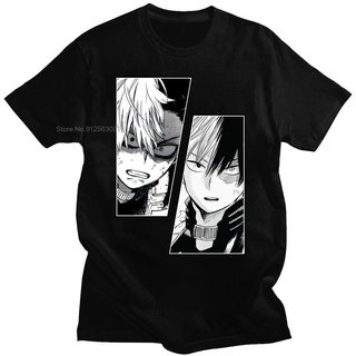 [100% Cotton] เสื้อยืดแขนสั้นลําลอง พิมพ์ลายอนิเมะ My Hero Academia Bakugou Katsuki Todoroki สไตล์ญี่ปุ่น สําหรับผู้ชาย