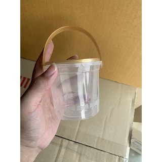 (แพค20ใบ)ถังกลมใส่ขนม กระปุกใส่ขนม ฝาเซฟตี้ซีล ถังมีหู ฝาทอง 280ml 450 ml และ 1000 ml