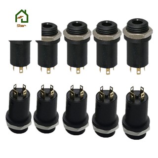 10PCS 3.5MM Mini Stereo Female Panel Mount Headphone Jack Solder, Black 4 Conductor