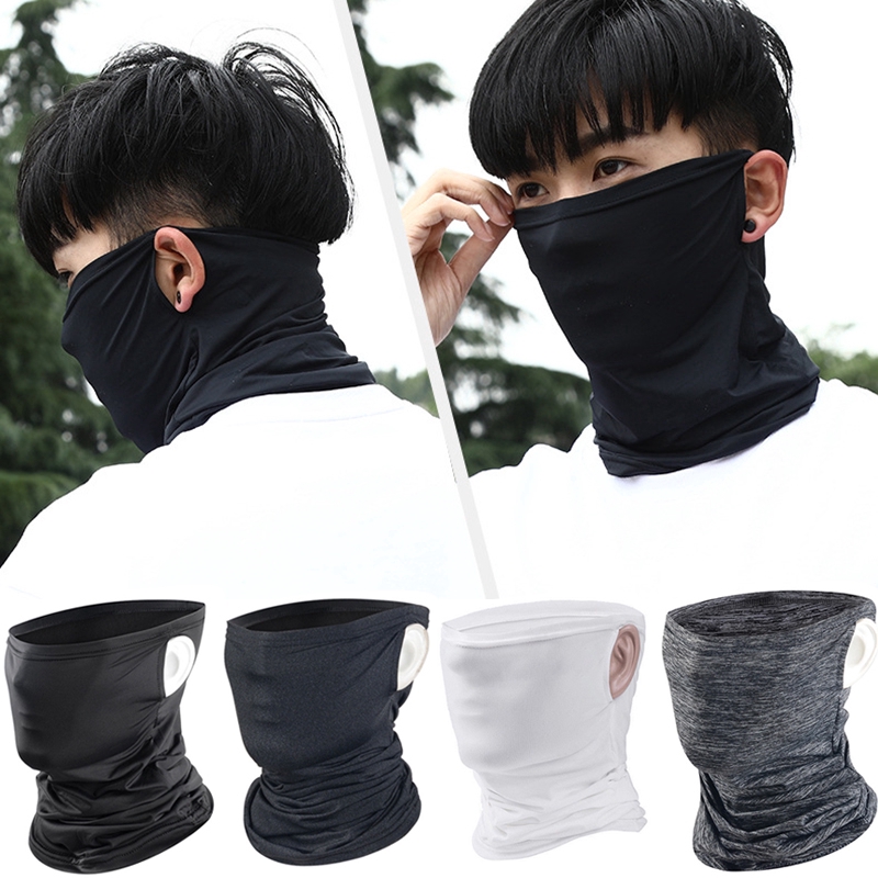 BEESCLOVER Outdoor Cycling Sunscreen Scarf Cover Breathable Solid Color Mask Neck Cover 