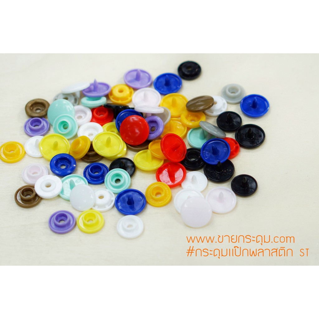 กระดุมพลาสติก T5 ขนาด 12 มิลลิเมตร สีดำ ห่อใหญ่ 100 ชุด - รูปที่ 2