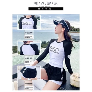 VEGA ชุดว่ายน้ำผู้หญิง ชุดเซต 2 ชิ้น เสื้อแขนยาวมีฟองน้ำ+กางเกงขาสั้น รุ่น 05605