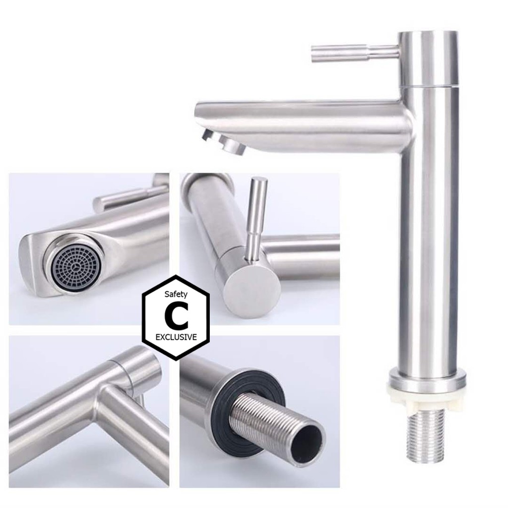 [C_HOME]ก๊อกน้ำอ่างล้างหน้า ทรงสูงหัวไม้ขีด มี2แบบ แบบปากงอและปากตรง วัสดุทำจากสแตนเลส304 - รูปที่ 3