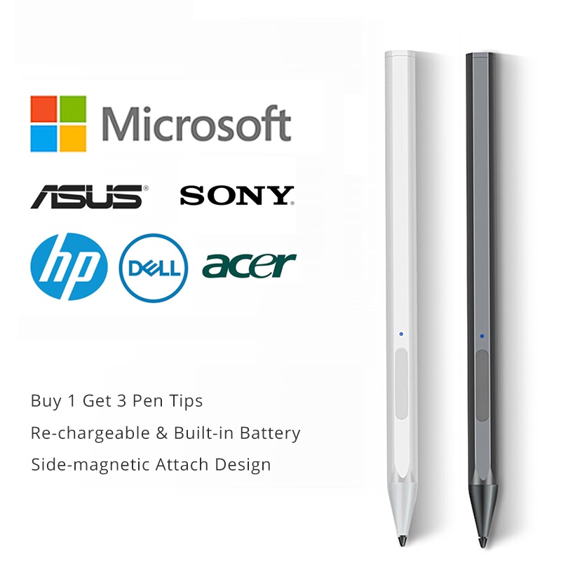 ปากกาสไตลัส 4096 สําหรับ Microsoft Surface Pro 3 4 5 6 7 Pro X Surface Go 2 แล็ปท็อป หนังสือ สตูดิโอ สําหรับ HP ASUS แท็บเล็ต ปากกาแม่เหล็ก สัมผัส