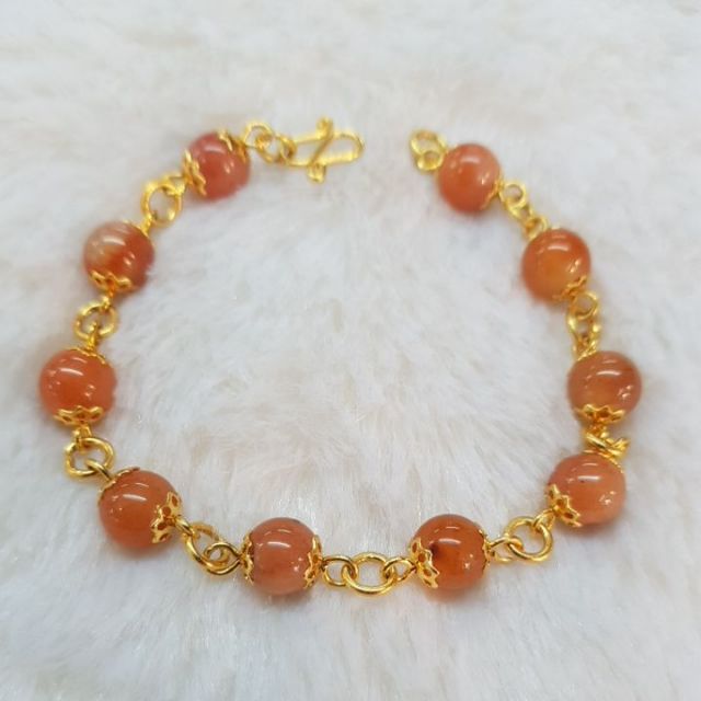 หยกสีส้ม สร้อยข้อมือหยกแท้ หยกพม่าหายากมาก Burma jade หินหยกธรรมชาติแท้ ใส่ค้าขายดี ที่นี้ที่เดียว ดีที่สุด