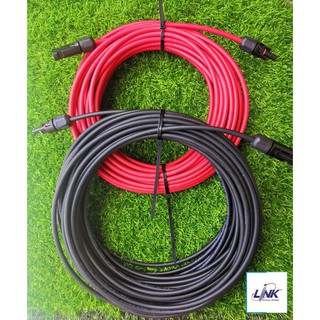 สายไฟโซล่าเซลล์ PV 6 SQMM ยี่ห้อ LINK [CB-1060B-R-1]  สีดำ 20 เมตร และแดง 20 เมตร (รวม 40 เมตร) พร้อมหัว Mc4