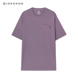 GIORDANO เสื้อยืดผู้ชาย Mens Interlock Pocket Tee 01022211