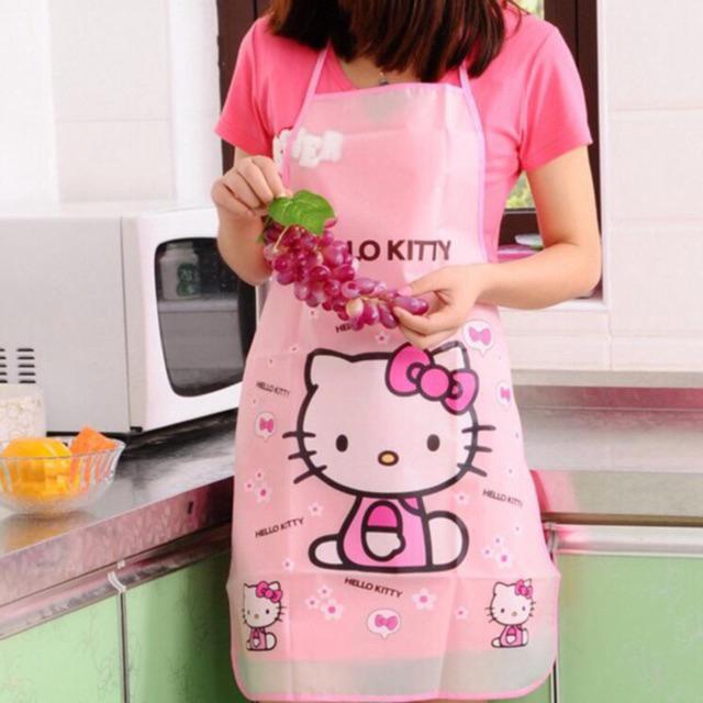 ผ้ากันเปื้อน กันน้ำ ลาย Hello Kitty Doraemon