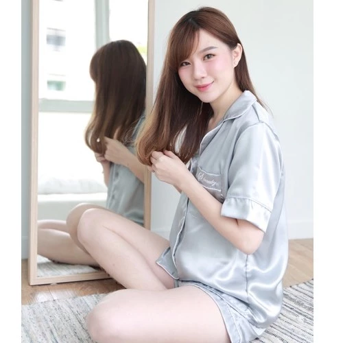 ชุดนอนผ้าซาติน ชุดนอนแขนสั้นขาสั้น ชุดนอนผู้หญิง ชุดนอน ชุดนอนน่ารัก ชุดนอนผู้ใหญ่ ชุดนอนไม่ได้นอน thumbnail 5