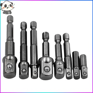 8PCS ซ็อกเก็ตอะแดปเตอร์ชุด Hex สว่าน Nut Power Shank 1/4 "3/8" 1/2