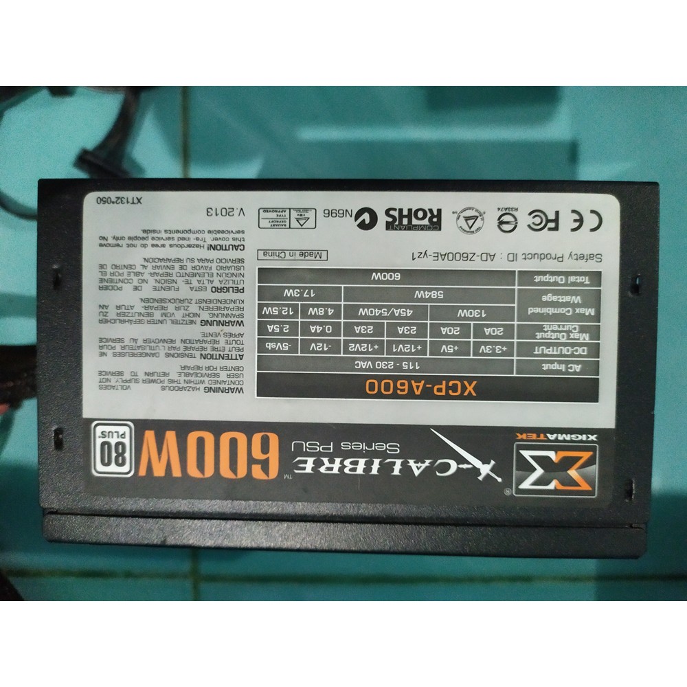 PSU powersupply Xigmatek X-Calibre  600w 80+White มือสอง