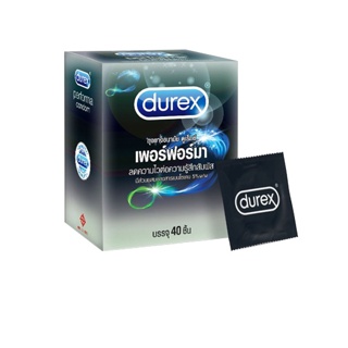 [โค้ดDUR12BODลดเพิ่ม138-] Durex ดูเร็กซ์ เพอร์ฟอร์มา ถุงยางอนามัยลดความไวต่อความรู้สึกสัมผัส ถุงยางขนาด 52.5 มม. (40 ชิ้น) 1 กล่อง Performa