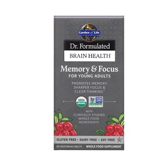 Garden of Life, Dr. Formulated Brain Health Memory &amp; Focus 60 Vegetarian Tablets