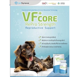 Vf+ core Repro Stength บำรุงระบบสืบพันธุ์สุนัขละแมว บรรจุ 30 แคปซูล vf core