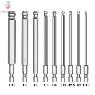 1pcs Ball End Hex Screwdriver Bit Metric Hex Bit 100mm Long Magnetic Driver Bit Durable