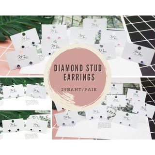 🌟ต่างหูเพชร (Diamond stud  earrings)🌟  สุดปัง!! 🎉 เรียบหรูดูแพง ราคาเท่านี้บอกเลยว่าคุ้มสุดๆค่าา🔥