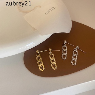 Aubrey1 ต่างหูสตั๊ด โซ่โลหะ สไตล์โบฮีเมียน มินิมอล ของขวัญ สําหรับผู้หญิง