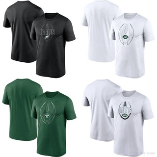 เสื้อยืดแขนสั้น คอกลม ทรงหลวม ลาย NFL New York Jets Fan พลัสไซซ์ สําหรับผู้ชาย และผู้หญิง