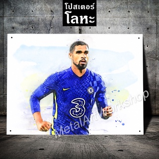 โปสเตอร์โลหะ รูเบน ลอฟตัส-ชีค เชลซี Ruben Loftus-Cheek Chelsea ภาพวาด สกรีนป้ายเหล็ก รูปภาพ นักฟุตบอล ตกแต่ง ติดผนัง