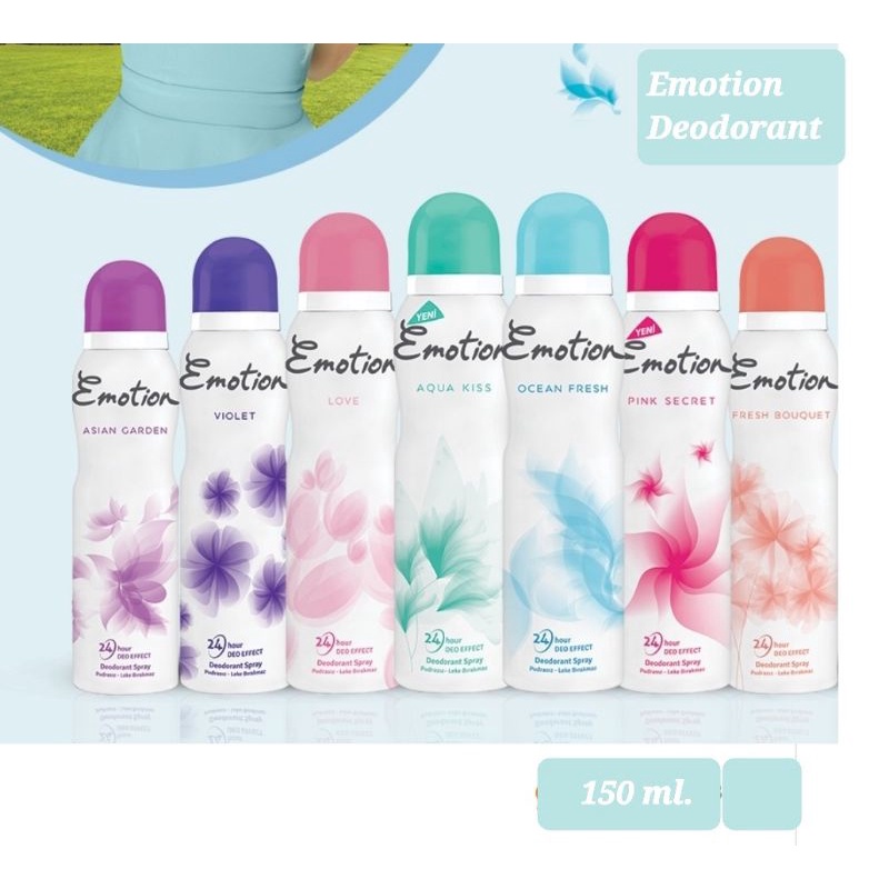 สเปรย์ระงับกลิ่นกาย อิโมชั่น ดีโอโดเรนท์ Emotion Deodorant Spray 150 ml. ปกป้องยาวนาน 24 ชม.พร้อมกลิ