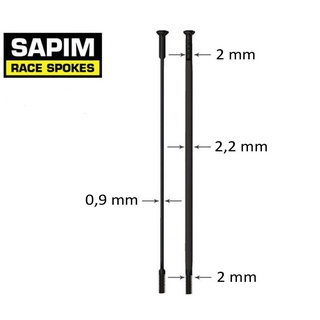 ซี่ลวดจักรยาน SAPIM SPOKES รุ่น CX-RAY -หัวตรง- Aero Spokes-  ของแท้ 100% ซี่ลวดชื่อดังจากเบลเยี่ยม