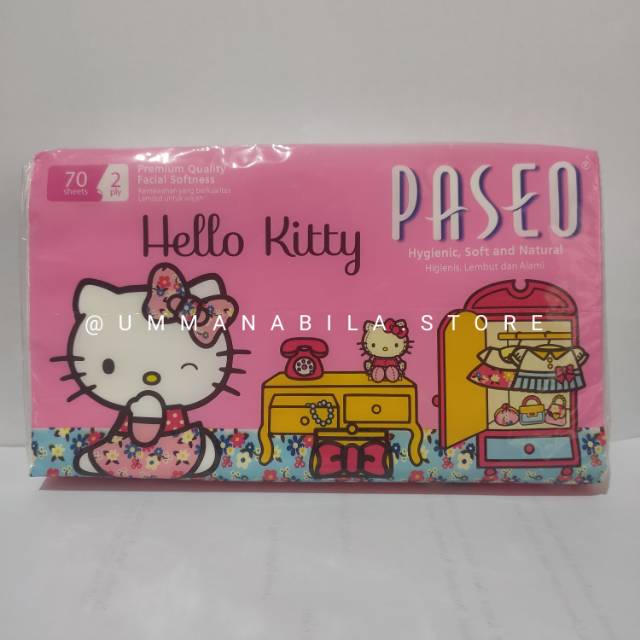 กระดาษทิชชู่ Paseo Hello Kitty 70 แผ่น 2 ชั้นสําหรับเดินทาง