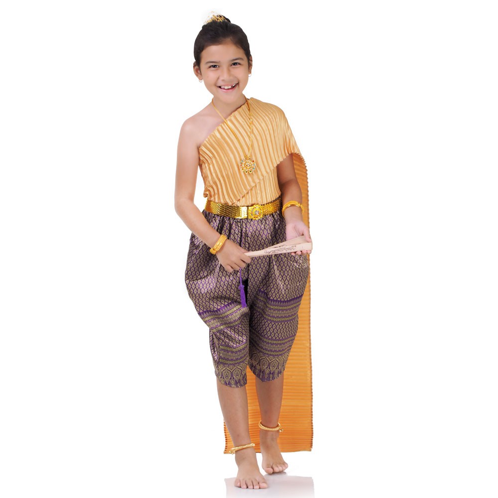 ชุดไทยเด็กหญิง ชุดโจงกระเบนเด็กหญิง ชุดสไบเด็กหญิง ชุดไทยประยุกต์เด็กหญิง THAI309