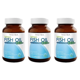 (เซ็ต 3 ขวด) VISTRA Salmon Fish Oil บรรจุ 75 เม็ด