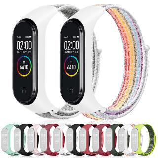 ไนล่อนห่วงสร้อยข้อมือเปลี่ยนสำหรับ Xiaomi Mi BAND 6 5 4 miband 3 กีฬาสายรัดข้อมือระบายอากาศสายนาฬิกาสมาร์ท Nylon loop Strap