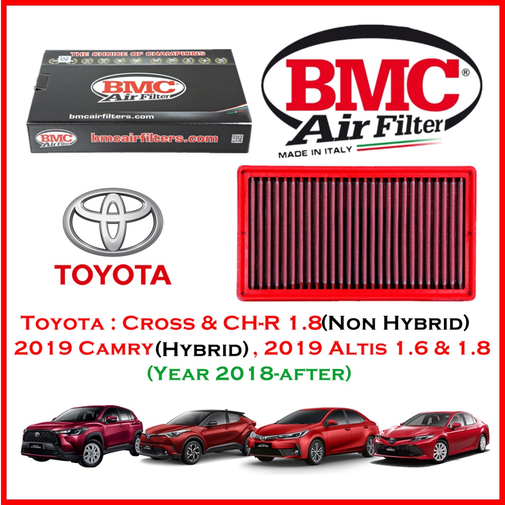 BMC Airfilters® (ITALY)🇮🇹 กรองอากาศแต่ง Toyota:Corolla Cross &amp; CH-R 1.8 [non Hybrid] &amp; 2019 Camry Hybrid &amp; Altis 1.6/1.8