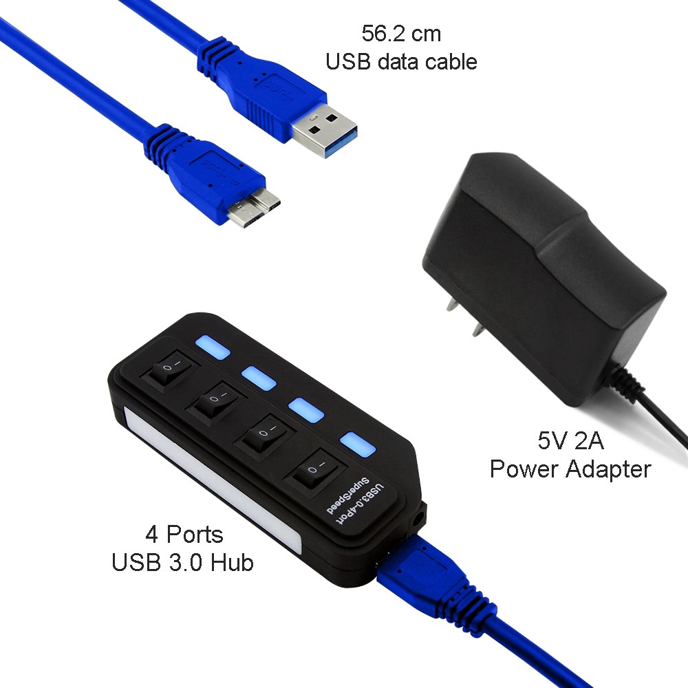 5Gbps USB 3.0 HUB 4-port Super High-speed Portable Mini-mini Splitter, With Switch, With Plug, Suitable For Laptop PC Notebook Computer #8