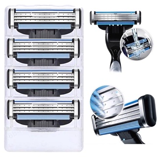 ⭐⭐4 ชิ้นใบมีดโกนสามชั้น Gillette Mach 3 ตลับสามชั้นสําหรับผู้ชาย⭐⭐