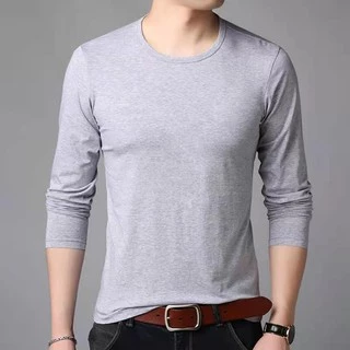 พร้อมส่งเสื้อยืดแขนยาวผู้ชายเสื้อยืดคอกลมผู้ชาย