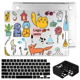 (ทุกรุ่น) 3in1 เคสป้องกัน สําหรับ MacBook Pro13 14 16 Air13.3 13.6 นิ้ว M2 M1 Chip A2681 A2779 A2442 A2338 A2337 Touch ID A2179 A1932 Retina Touch Bar A1706 A1708 A2159 A2251