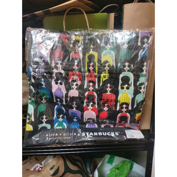 กระเป๋าผ้าสตาร์บัคส์ Mi-AO Rainbow Tote Starbucks X Alice&Olivia 2022 Limited edition