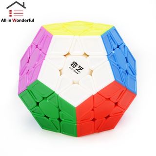 Ws 3x3 Megaminx Speed Cube Stickerless Megaminx Dodecahedron Magic Cubes Brain Teaser Puzzle Sculpted Version